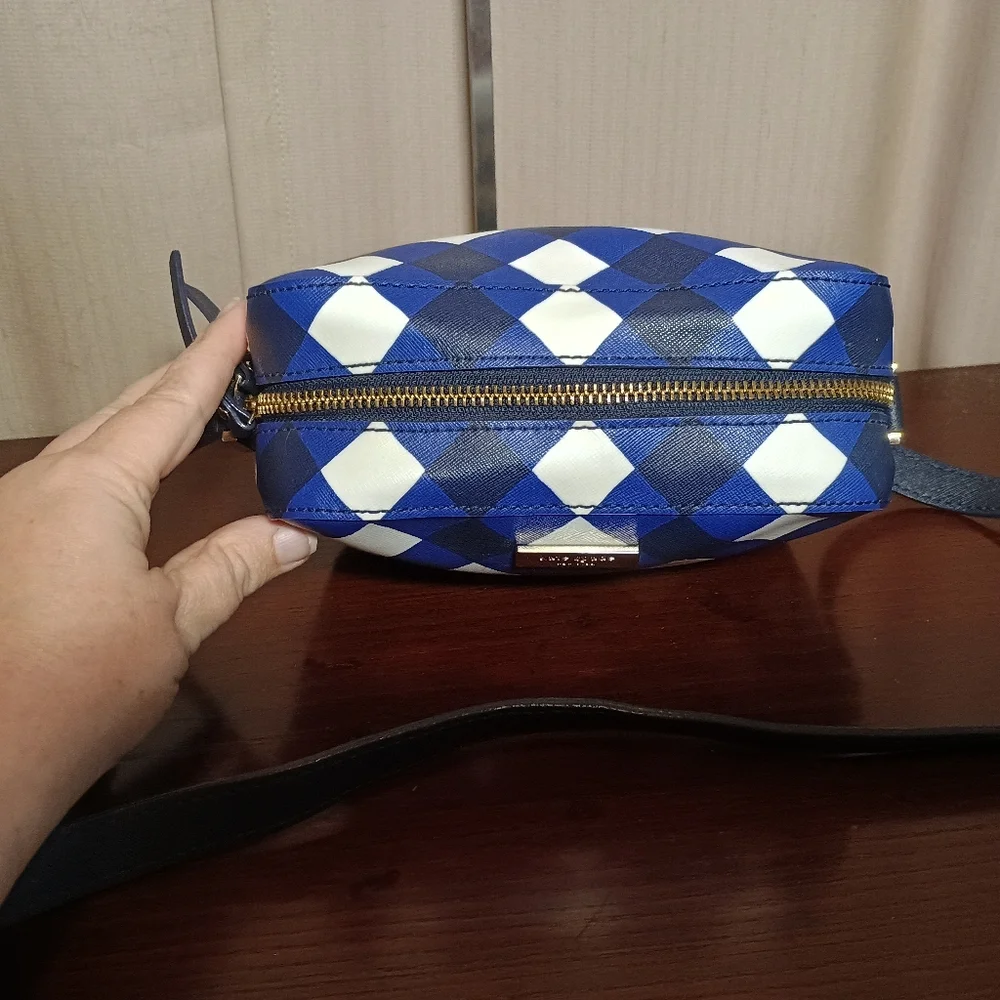 Kate Spade Cammie Newbury Lane Gingham Plaid Print Camera Bag Crossbody